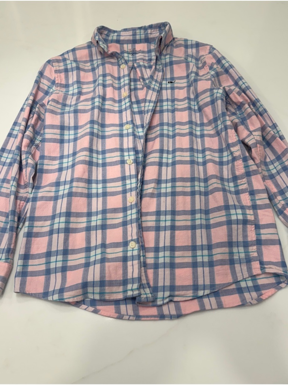 Vineyard Vines Pink & Blue Plaid Button-Down Shirt